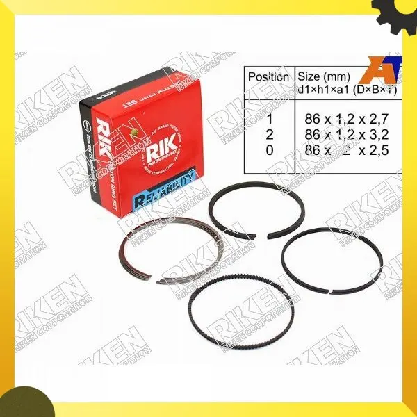 Кольца поршневые (комплект) STD TOYOTA AVENSIS/VERSO/CAMRY/PICNIC/RAV4/WISH 1AZ-FE 03- RIKEN 28013 |