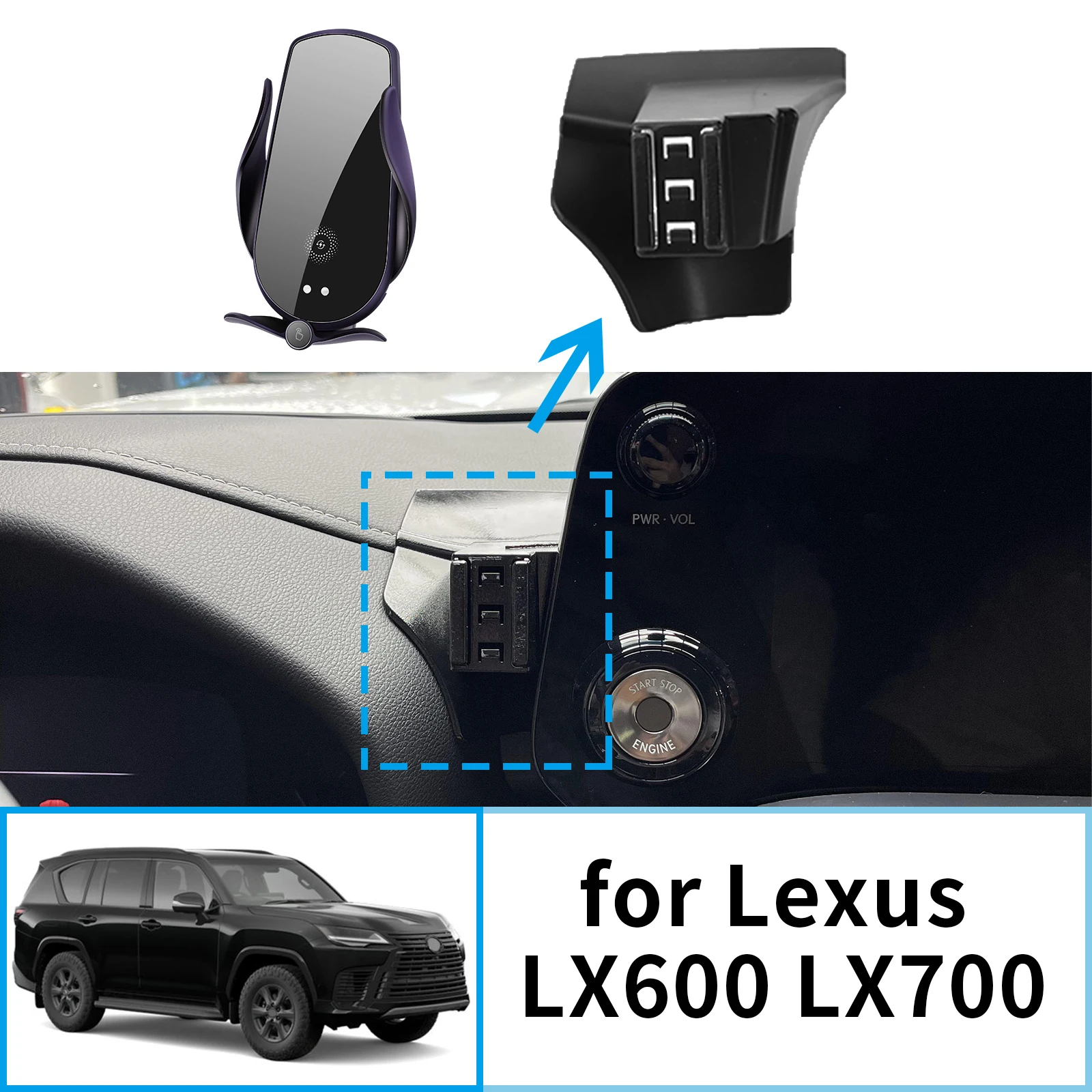 Car Mobile Phone Holder for Lexus LX 600 LX600 LX700 LX700H F SPORT GPS Bracket Navigation Stand Auto Accessories