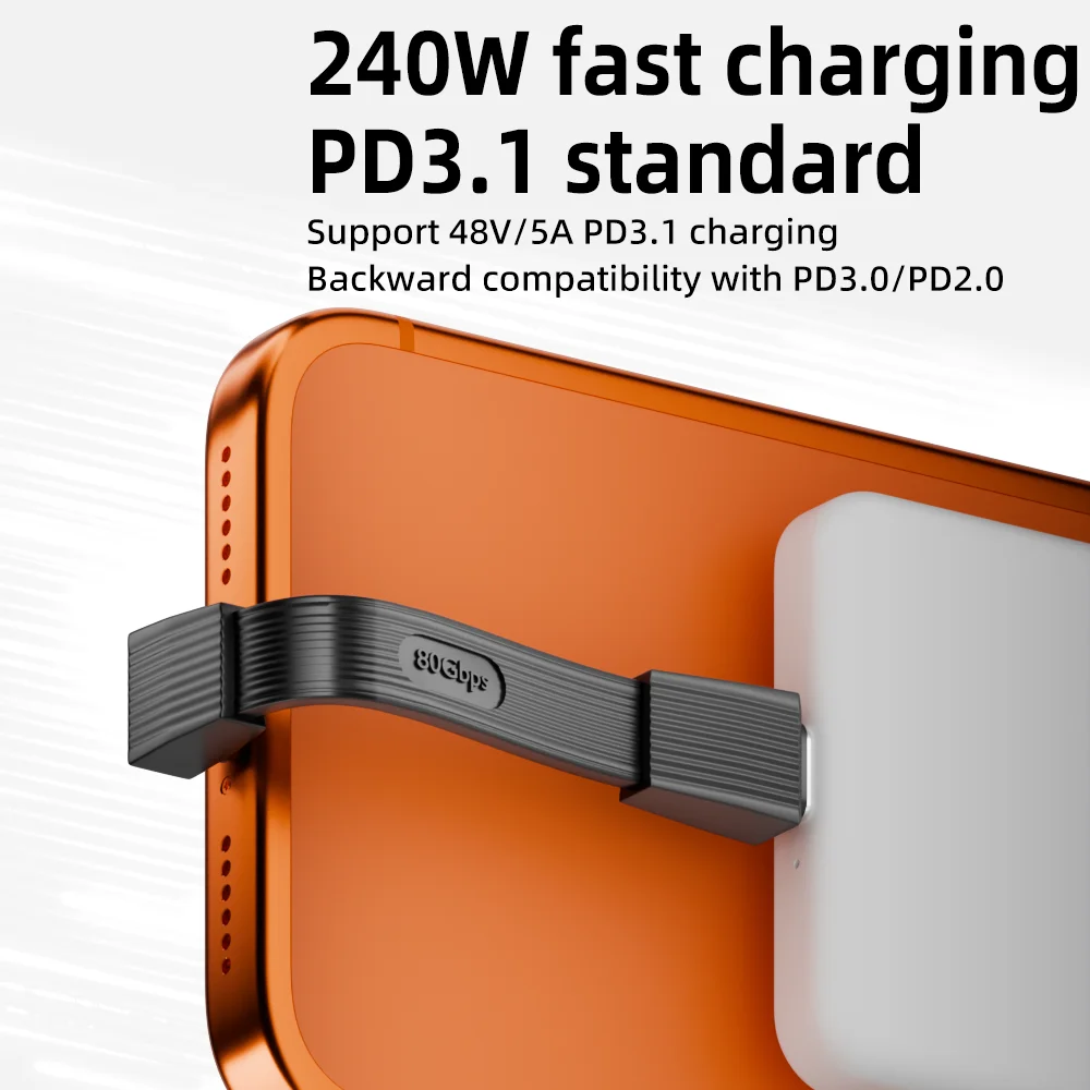 Ultra High-Speed USB 4.0 Type-C Cable with 240W Fast Charge and 8K Video Support
