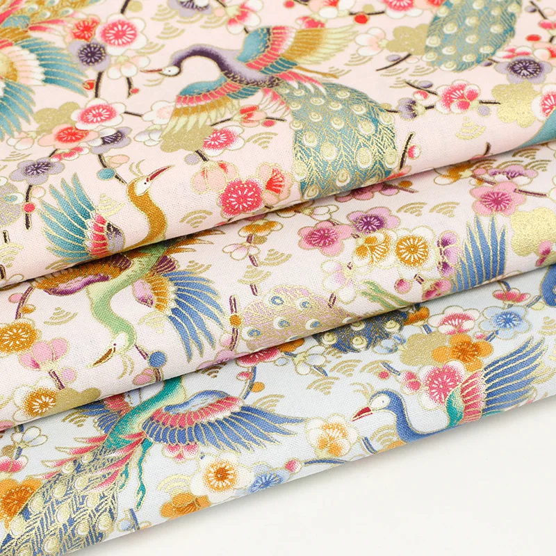 

100*150cm Cotton Fabric Pink Gold Powder Printing Cloth DIY Home Textile Bed Sheet Table Cloth Package Curtain
