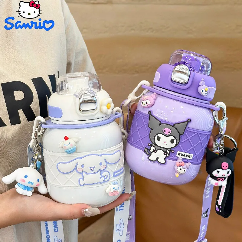 

630 мл Sanrio портативная Фотографическая Термокружка с милым мультяшным коричным рисунком My Melody 304 бутылка для воды из нержавеющей стали для девочек