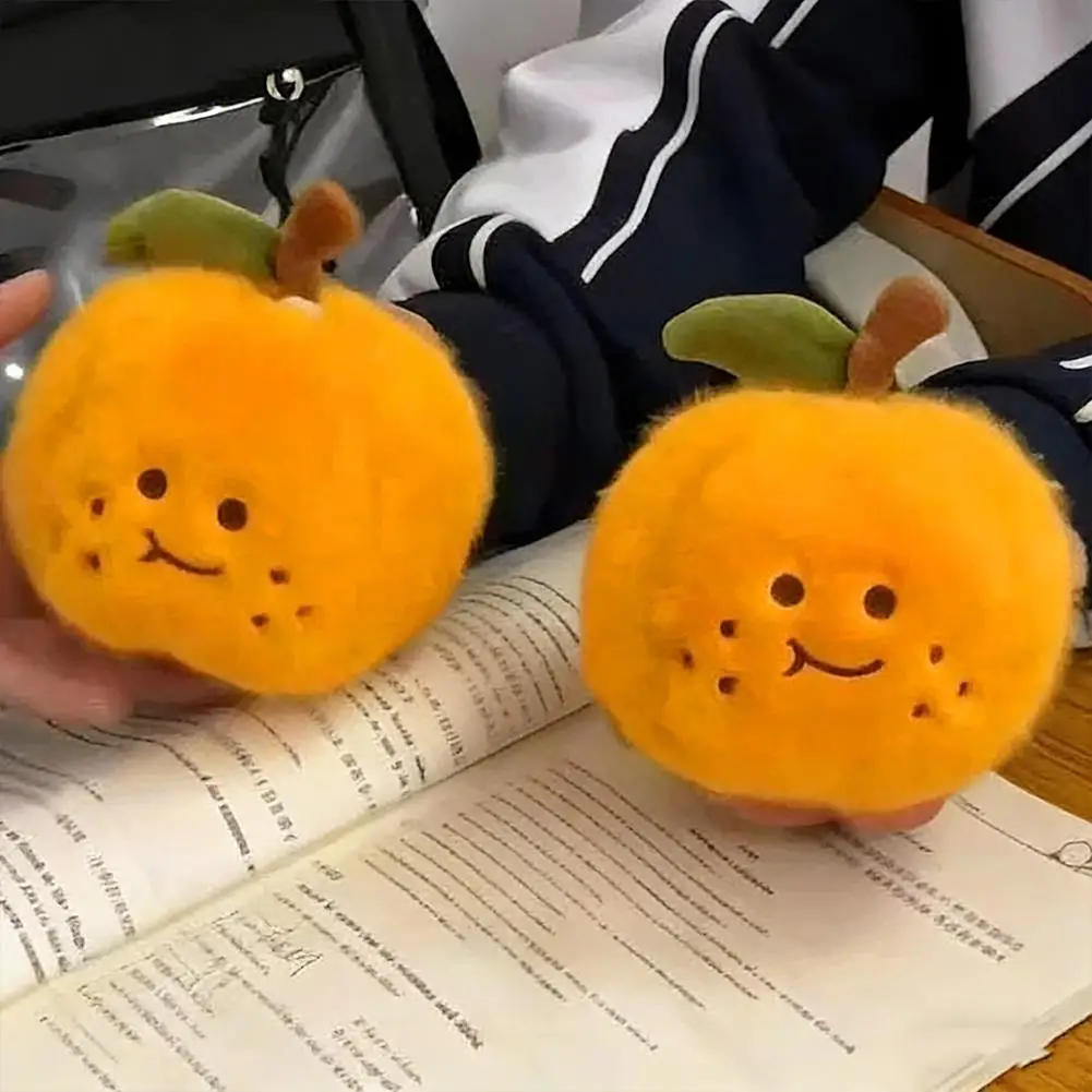 오렌지 플러시 필링 펜던트 과일 플러시 장난감 귀여운 시뮬레이션 음식 열쇠고리 배낭 펜던트 부드러운 봉제 인형 생일 선물 어린이용