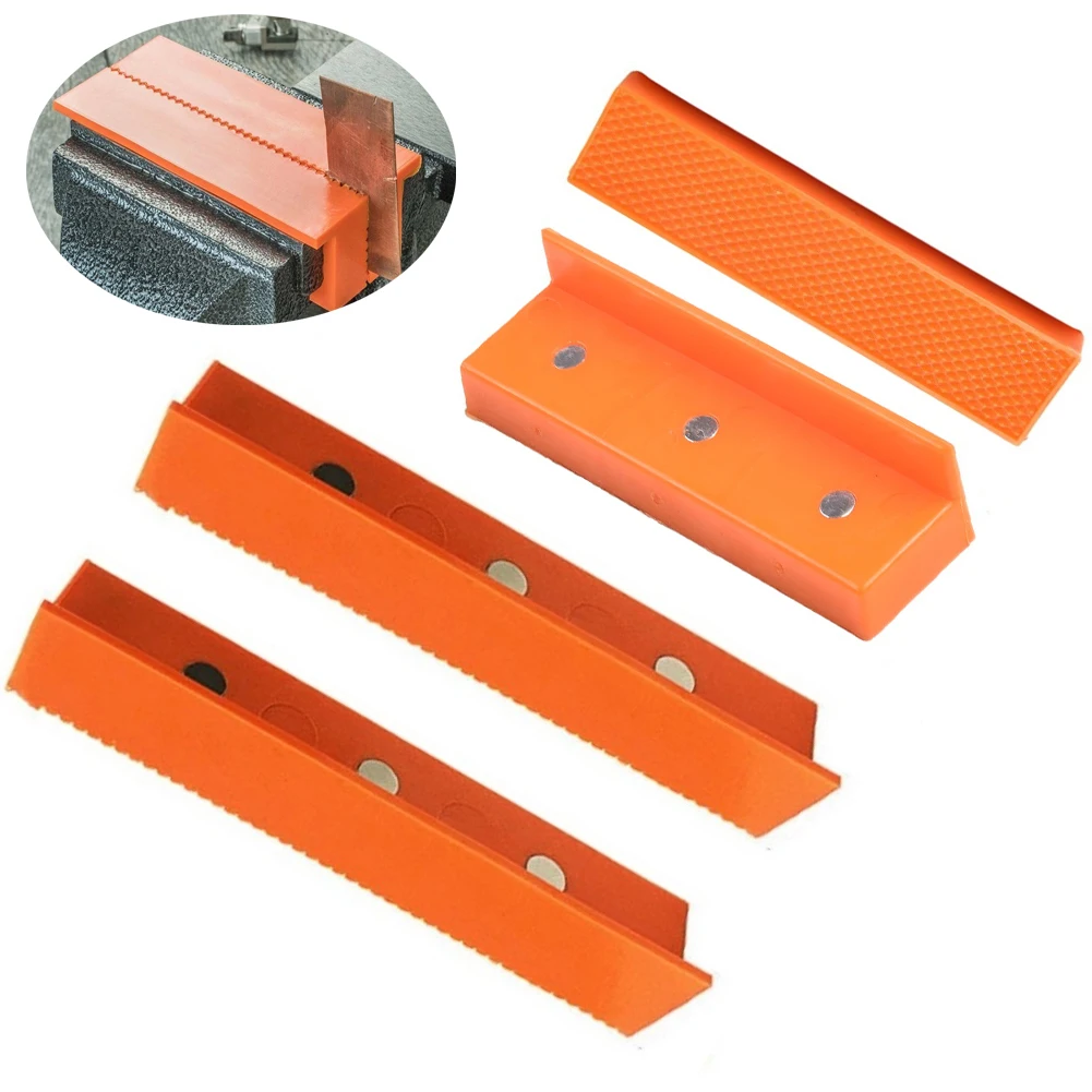 가정용 중장비 벤치 바이스, 3 인치 소형 벤치 바이스 클램프, 360 도 회전, 1 개 9 마그네틱 벤치 바이스 턱 패드, 벤치 바이스 밀 클램프 드릴 프레스 액세서리, 목재 금속 플라스틱 홀딩용, 4 인치, 6 인치, 2 세트