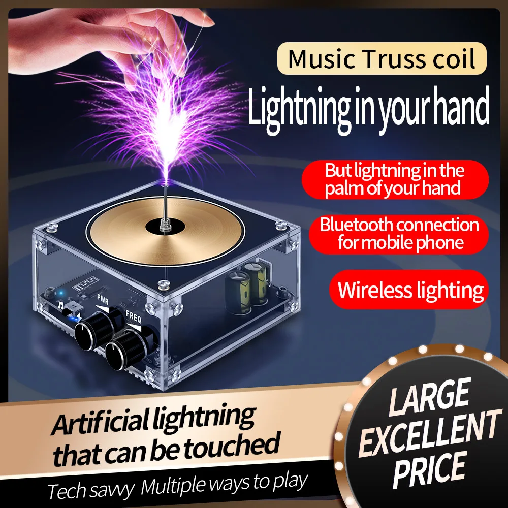

Bluetooth-Колонка Tesla Coil, многофункциональная музыкальная Колонка Tesla, беспроводная передача света, наука и образование, эксперименты