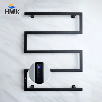 สีดํา/Chrome ราวแขวนผ้าไฟฟ้าห้องน้ําไฟฟ้าอุ่นผ้าเช็ดตัว Rail สมาร์ทผ้าเช็ดตัวอุ่น Creative ผ้าเช็ดตัวหม้อน้ําซ่อนลวด 1