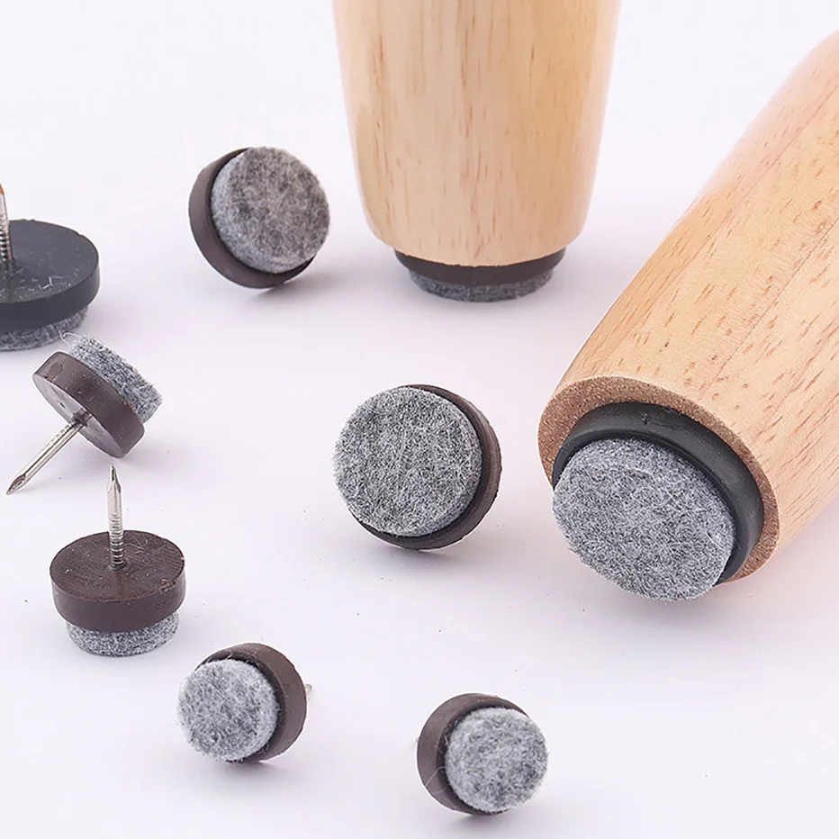Furniture Felt Feet Pads with Caps Floor Protector for Wooden Chair Tables Leg Feet Chair Leg Caps Furniture Gliders Furniture Foot Pads 20pcs