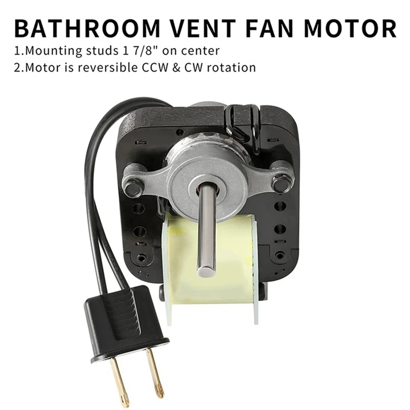Bathroom Exhaust Vent Fan Motor Complete Kit Universal Parts For Broan Nutone C01575 50 CFM 120V Uppco US Plug