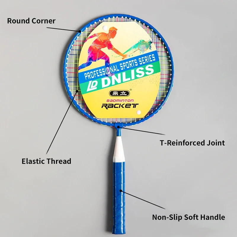 Kids Badminton Rackets Set with Soft Grip Oversize & Lightweight Shuttlecocks Racquet with Carry Bag for Children 2 Player