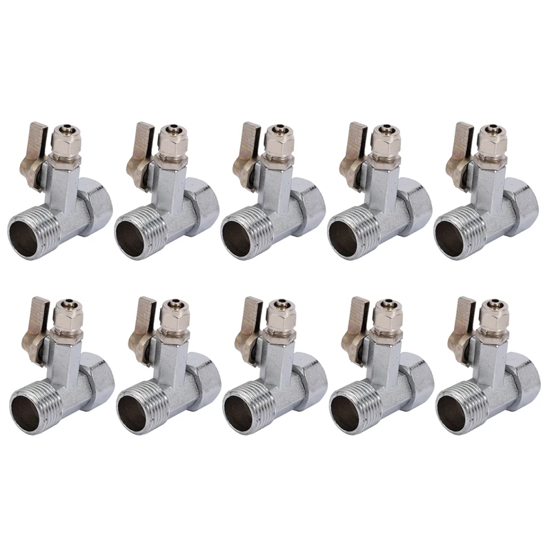 

10X RO Feed Water Adapter 1/2 Inch to 1/4 Inch Ball Valve Faucet Tap Feed Reverse Osmosis Silver