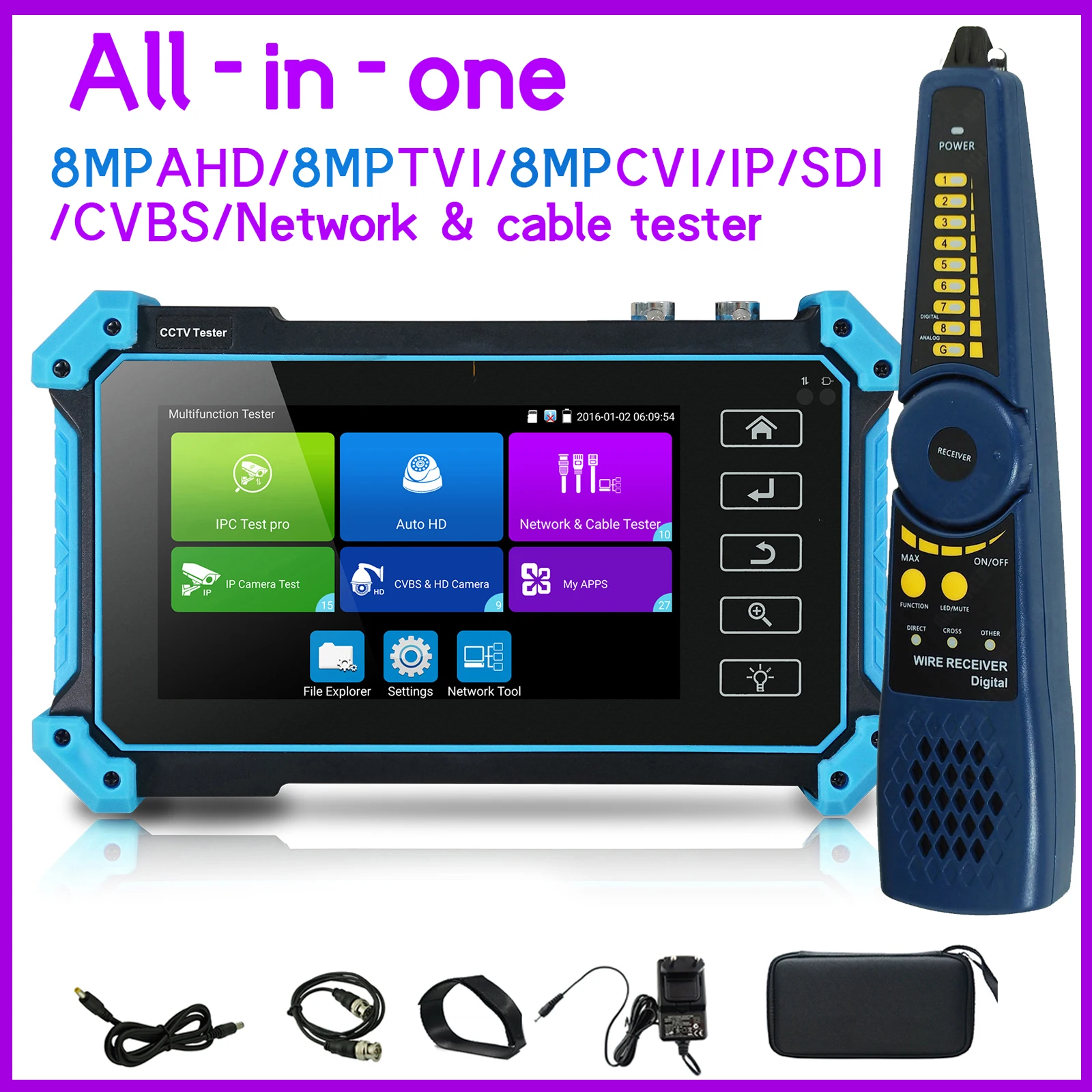 

Cctv Tester All In One Ipc Tester 5200 Plus Camera Monitor Cameras Rj45 Portable Analog Hdmi Test Ipc Tester Poe For Cftv Camera