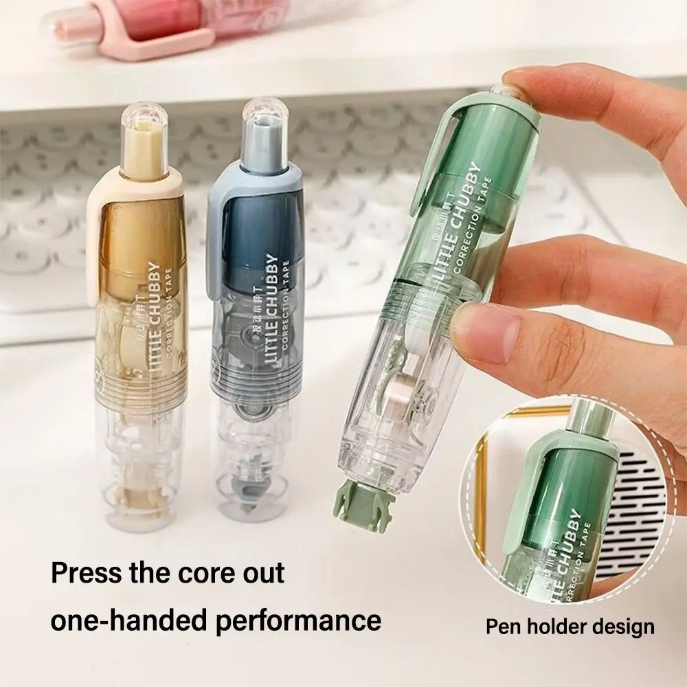 Press Type Correction Tape Pen Shape 360 Degree Rotation Head Corrector Replaceable Core Altered Tools School Office