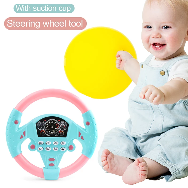 

Simulation Driving Steering Wheel with Light Sound Eletric With Base Children's Educational Toy Co-pilot Vocal Toys Wheel