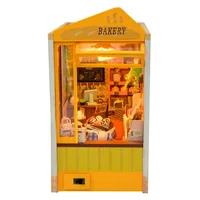 DIY Book Nook Shelf Kits Bakery Shop Casa Wooden Miniature Model Kit Handmade Casa Bookend With Light Bookshelf Friends Gifts 1