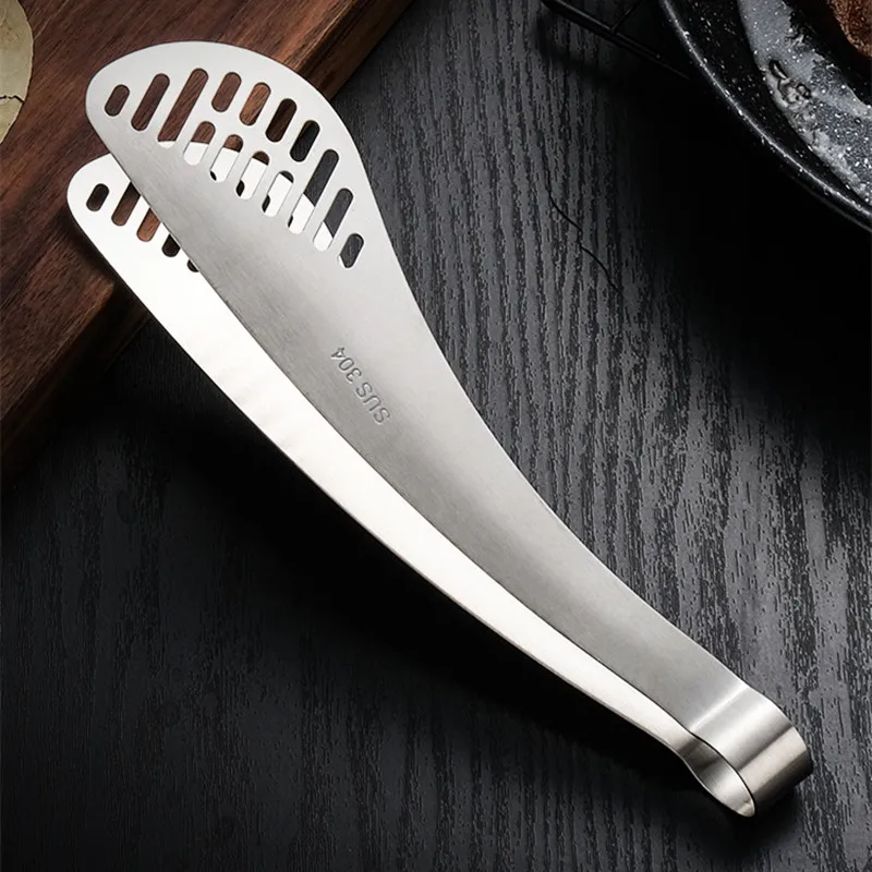 Creative 304 Stainless Steel Hollow Food Tongs Barbecue Steak Clip Bread Cake Clamp Cooking Baking Tools Kitchen Accessories