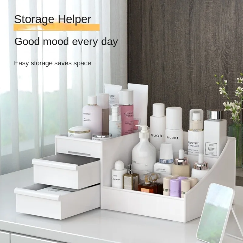 Ouxin drawer style makeup box, dormitory organizer, storage rack, skincare products, dressing table, desktop storage box 3