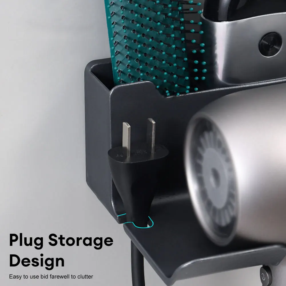 Hair Dryer Holder Bracket Bathroom Rack Storage Rack Wall Mounted Hair Dryer Bracket Wall Mounted Bathroom Shelf Storage