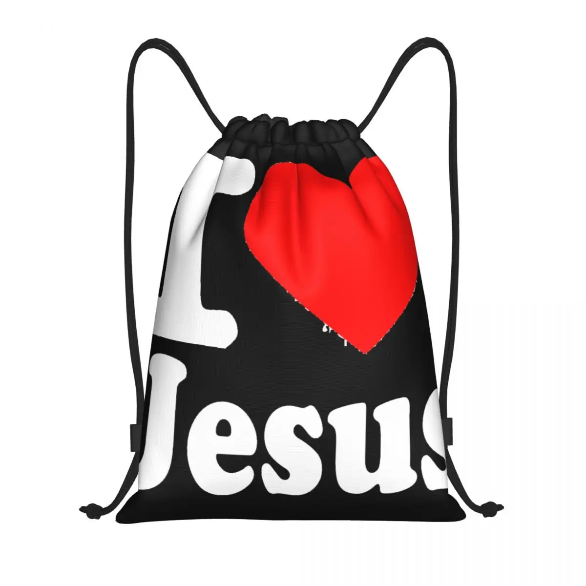 

I Love Jesus Logo Multi-function Portable Drawstring Bags Sports Bag Book Bag For Travelling