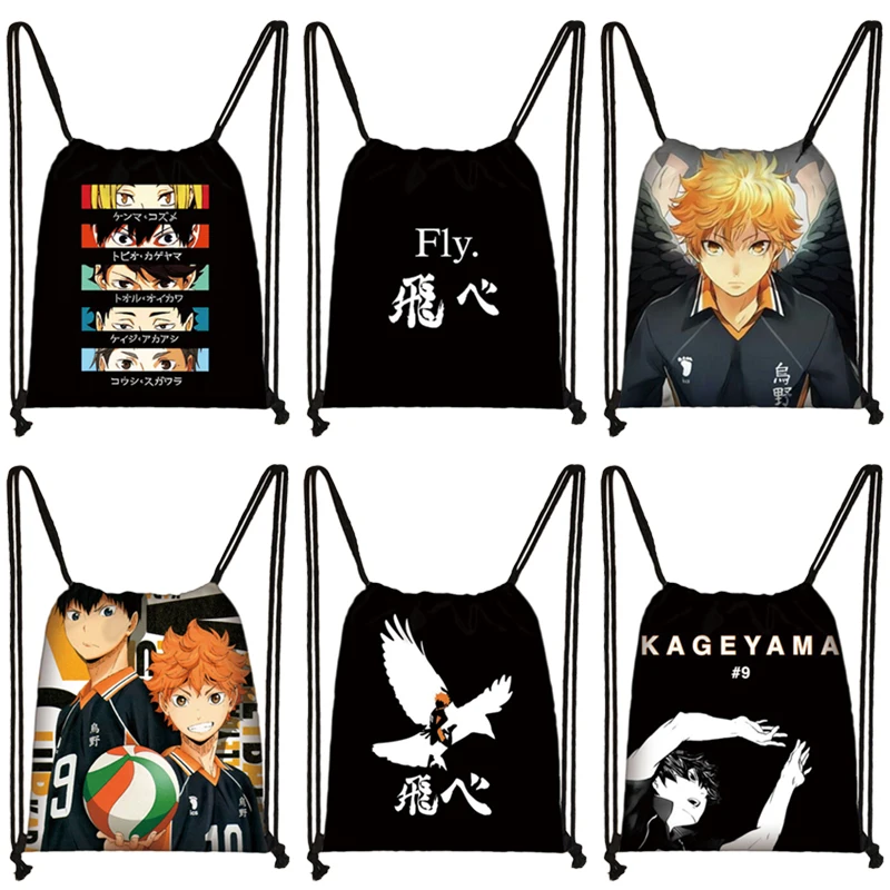 

Anime Haikyuu MSBY Print Drawstring Bag Haikyuu!! Shoyo Volleyball Backpack Oya Oya Oya Outdoor Storage Bag Shoes Holder Bookbag