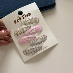 Colorful Plaid Wavy Hairpin: Stylish BB Clip Hair Accessories (01 Pink Waterdrop Ha)
