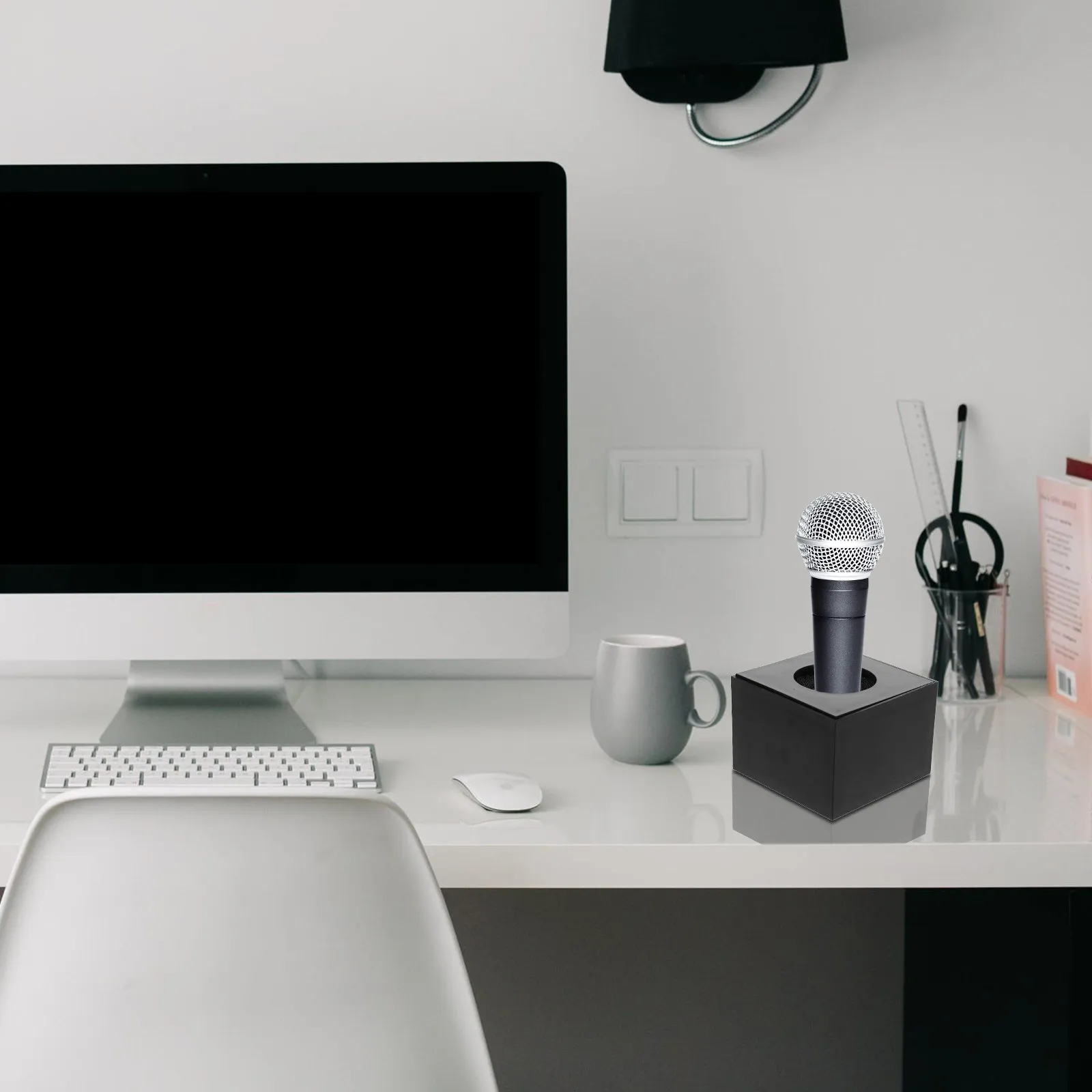 마이크 랙 박스 플라스틱 데스크탑 마이크 스탠드 테이블용 안정적인 홀더 범용 마이크 스탠드 사무실 홈 마이크 지원