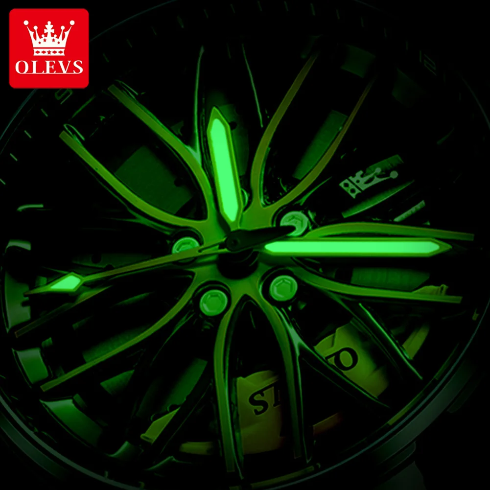 OLEVS-ساعة يد كوارتز مقاومة للماء من الفولاذ المقا...