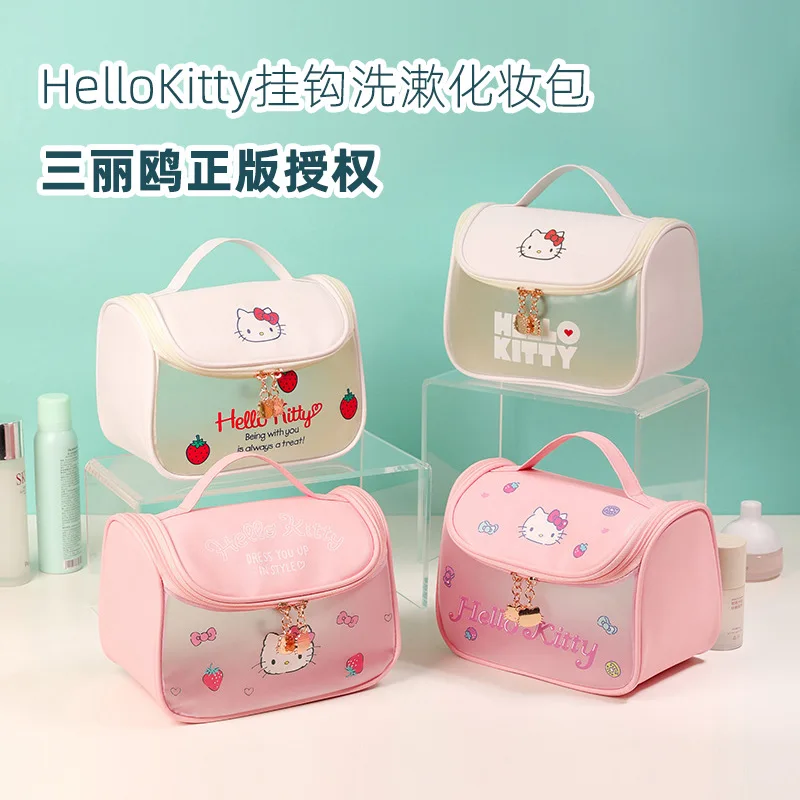 

Sanrio Hello Kitty Cosmetic Storage Bag Large Capacity Storage Bag Cute Toiletry Bag Transparent Handbag Storage Bag Girl Gifts