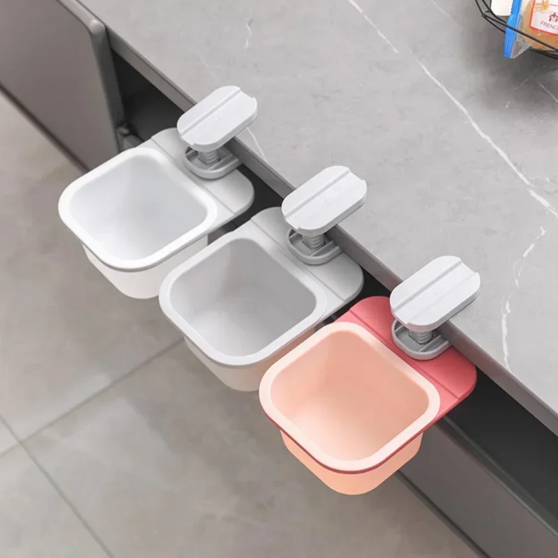 Trash Tray Rotation Desk Dustbin Small Size Widely Applied Useful Plastic Under Table Trash Tray Desk Can trash can desktop trash can