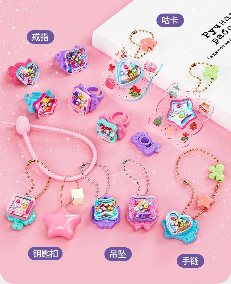 Beaded Jewelry Kit Jewellery Making Kit Friendship Bracelet Making Kit Jewelry Making Kit For Kids DIY Handmade Ring Bracelet Magic Book Child Crafts Toy Production Material Girl's Birthday Xmas Gift