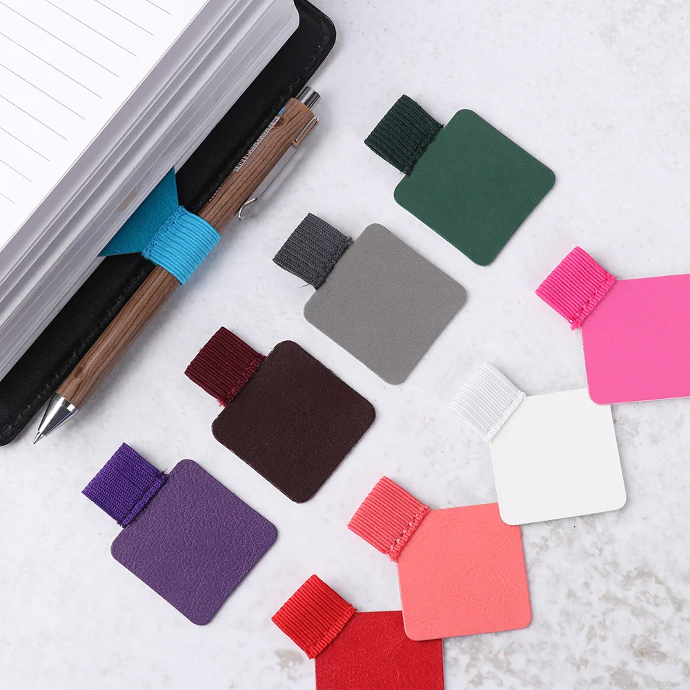 Pen holder 4Pcs/Set Leather Pen Clips Self-adhesive Portable Multicolor Pencil Elastic Loop Office Stationery Notebook Accessory pen and brush holder pen loop pen clip
