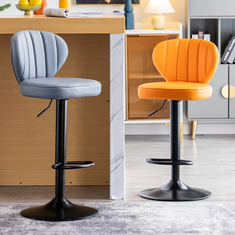 Modern Minimalist Bar Chair Lift Rotating Home Backrest Luxury High Stool Fashion Taburete Cocina Nordic EB5BY | Мебель