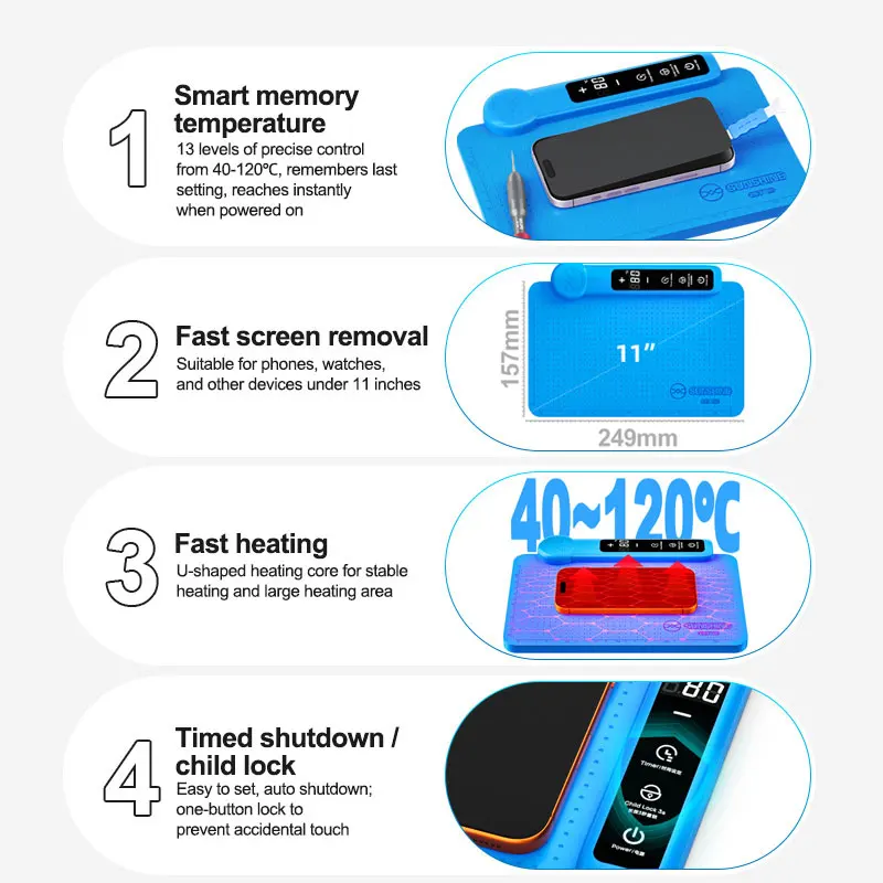 LCD Screen Separator 11 Inches SUNSHINE LS3 SE Multifunctional Phone Watch Repair Tool Professional Disassembly Device