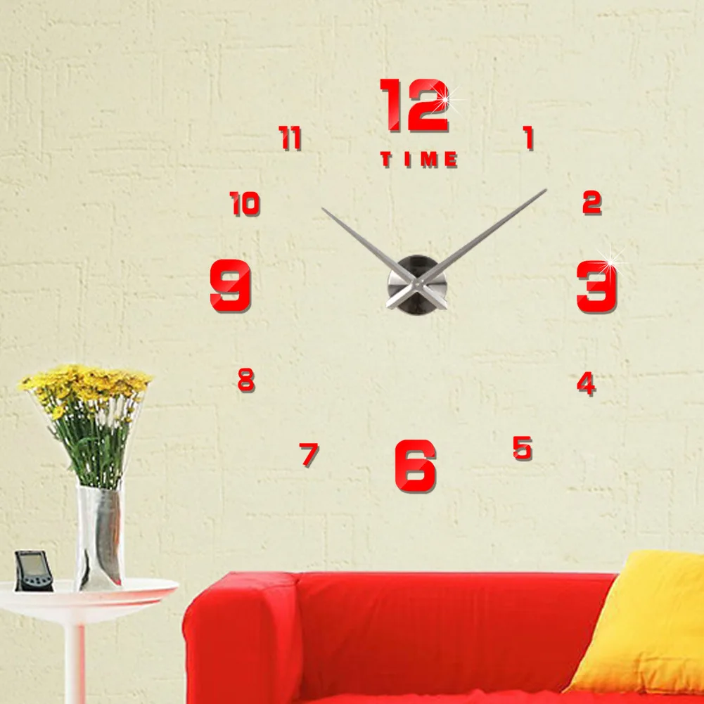 Horloge Murale 3D Lumineuse – Moderne, Noire, Acrylique – Décoration Tendance