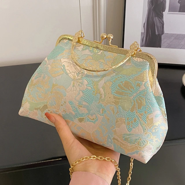 Vintage Women Flower Designer Lock Shell Clip Bags Classic Lady Chain  Shoulder Bags Evening Clutch Crossbody Bag Party Handbag - AliExpress