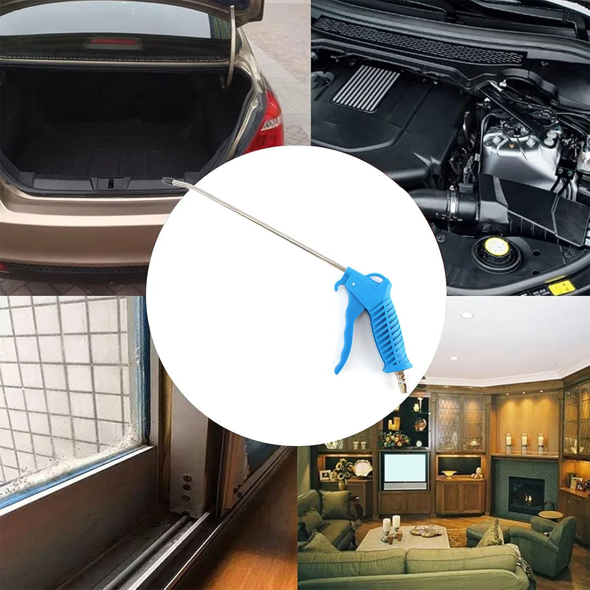 Air Blow Gun,High Flow Air Blower Gun for Compressor with Angled Bent Nozzle,Three Colors to Choose from,Long style 6