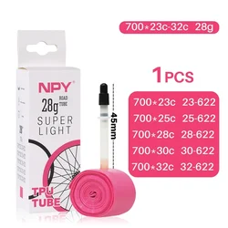 Ultralight TPU Road Bicycle Inner Tube with French Valve - 700c - Presta Valve (28g 45mm 1 Pcs)