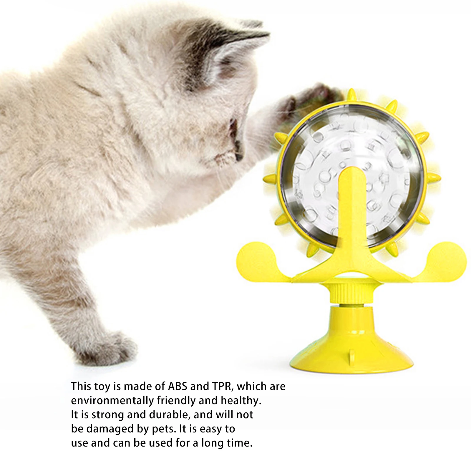 Leak Food Cat Toy Interactive Windmill Spinning Toy Pet Training Feeder Cats Feeding Pet Supplies Accessories Feeder Cat Toys rabbit toys