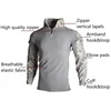 Outdoor Long Sleeve Tactical Shirts Combat Shirt 1/4 Zipper Ripstop Cotton Wear-resisting Camo Airsoft T Shirts Men Clothing 3