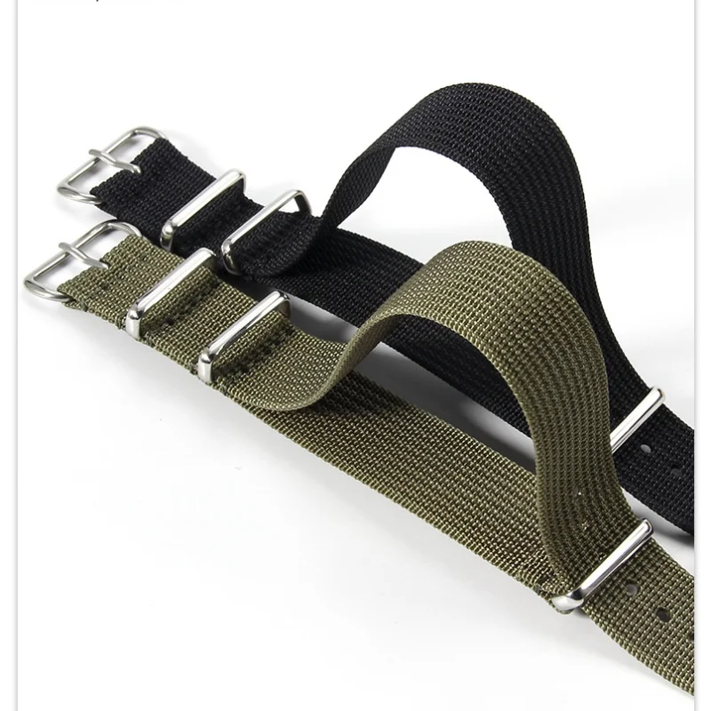 Ribbed NATO Nylon Watch Strap – Comfortable Military-Style Watchbands for Men and Women