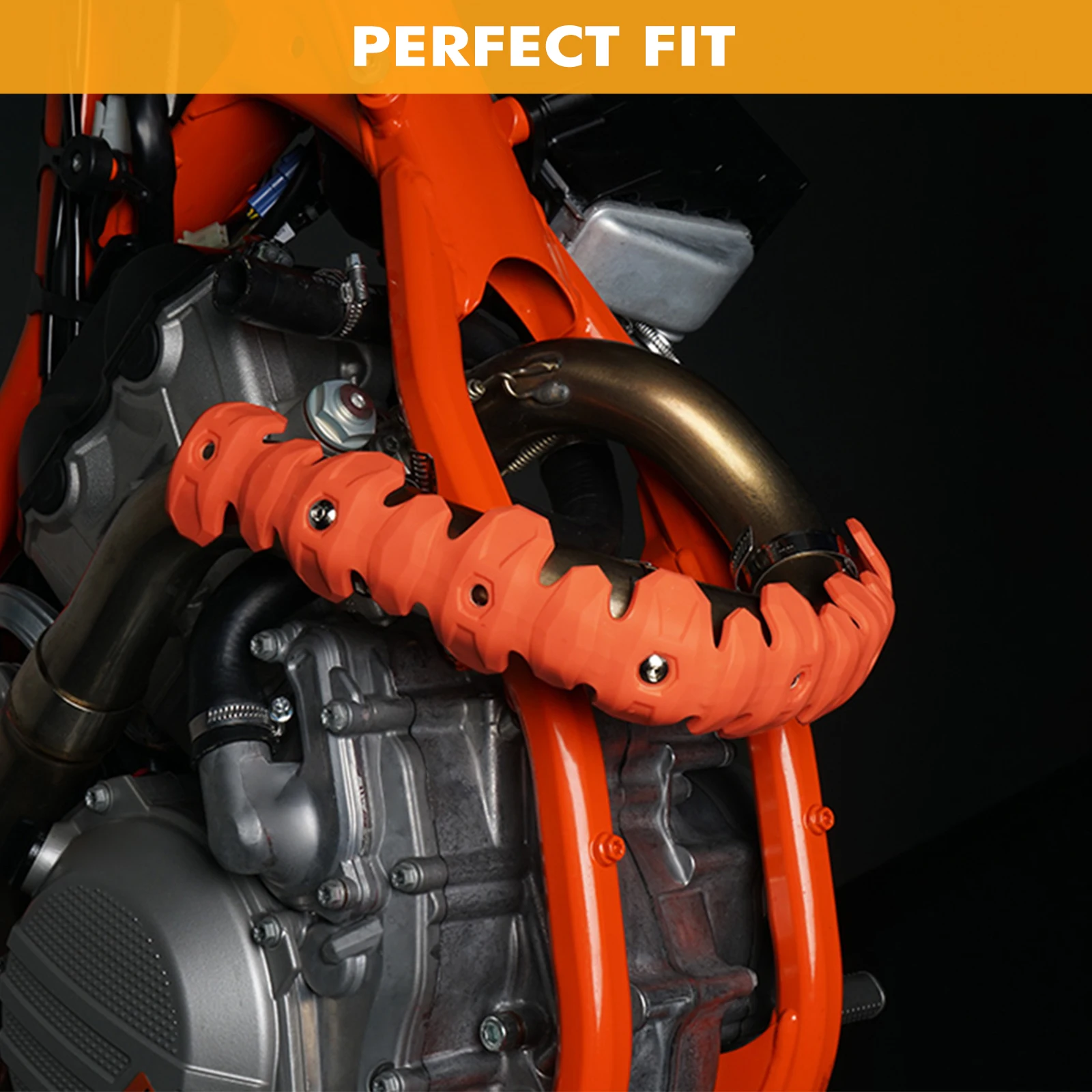 NICECNC Für KTM EXCF SXF450 Husqvarna FE450 Honda CRF Yamaha YZF 250 450 Suzuki DR-Z400 Auspuffrohr Hitzeschild Abdeckung – Detail 2