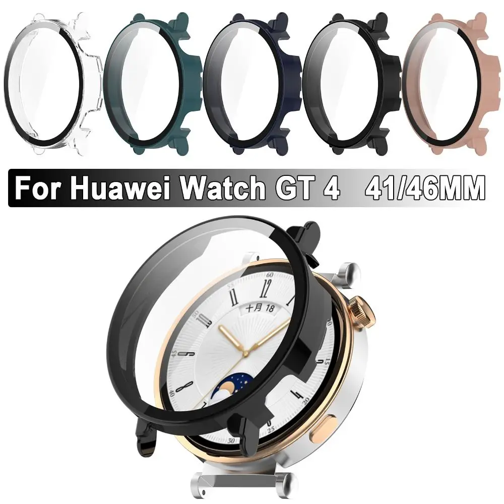 

Чехол для Huawei Watch GT 4 41/46 мм, защитный чехол для экрана + пленка из закаленного стекла, прозрачный жесткий чехол для смарт-часов