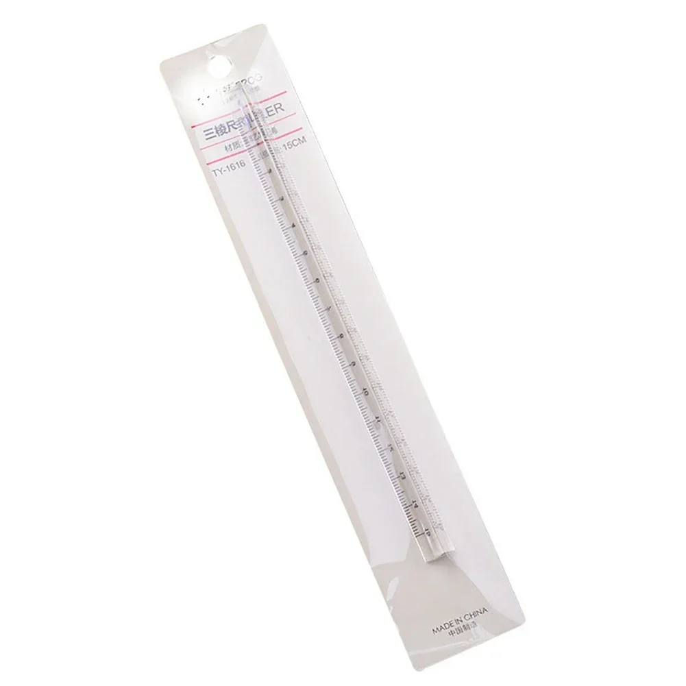 Ruler Set Straight Ruler Plastic Ruler 3D Stereo Transparent Rulers 15cm Measuring Tool Drawing Template Math Ruler Angle Ruler Office School Supplies Stationery