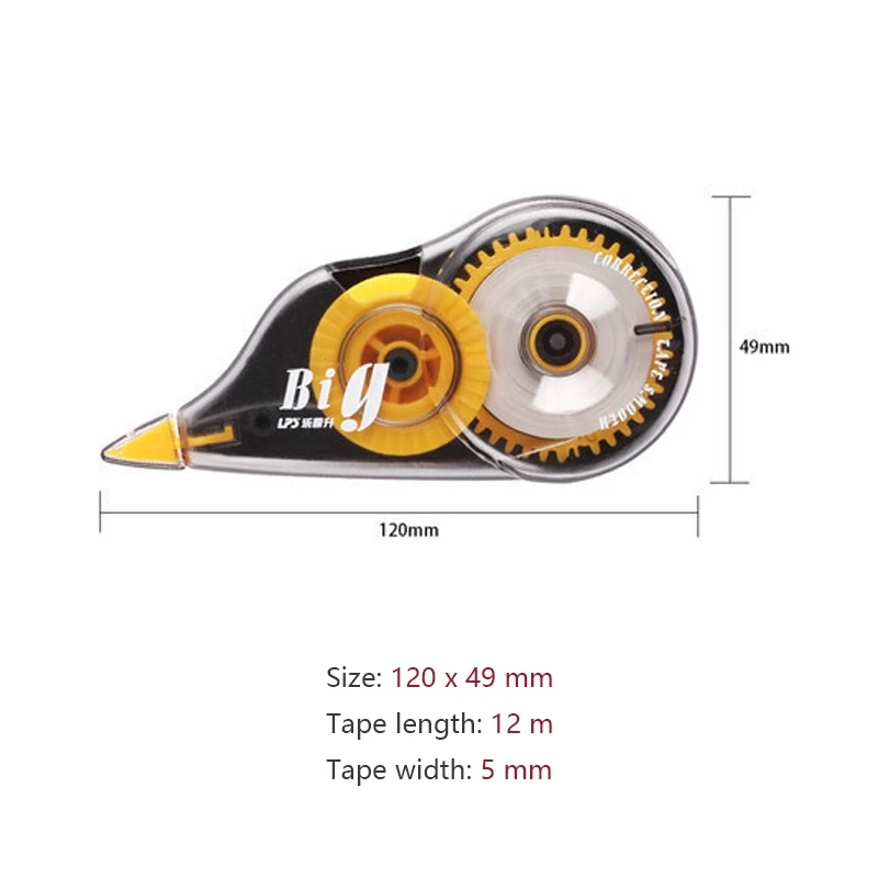 Correction Tape 3 Pcs/Set Transparent Large Capacity 12m Length