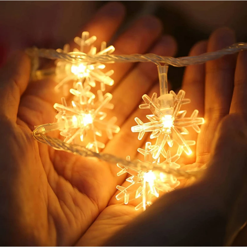 Snowflake LED Lights Christmas Decoration Home Xmas Tree Hanging Garland Christmas Ornaments Navidad Noel New Year Gift