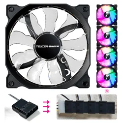 Teucer 120mm LED Quiet Cooling Fan with Hydraulic Bearing (Transparent - blades)