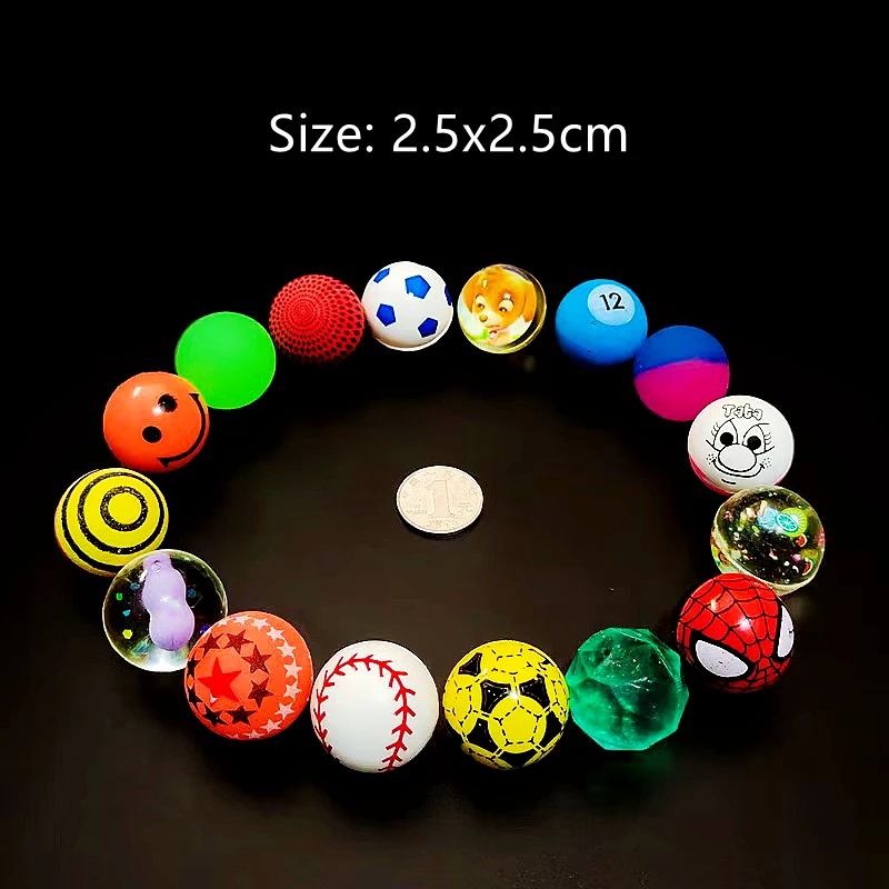 Small Size Bouncy Balls For Vending Machine 25MM Balle Rebondissante Pelotas  Saltarinas Niños Party Favors Kids