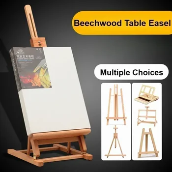 Tavolo da disegno da tavolo da studio per artisti da tavolo in legno massello di qualità, tavolo artistico portatile e regolabile per pittura, legno di faggio