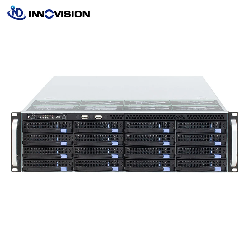 19Inch 16bay 3U 650MM 16HDD Hot plug Server Computer Case Hotswap Rack Storage Chassis Max Support 12*13 Inch E-ATX Motherboard