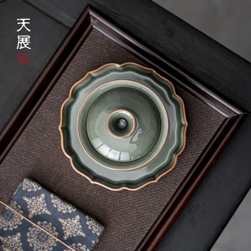 Ceramic Sancai Gaiwan Handmade Crackle Glaze Tea Cups Chinese Tea Bowl Teaware Set Cup Home Decor Gongfu Tureen