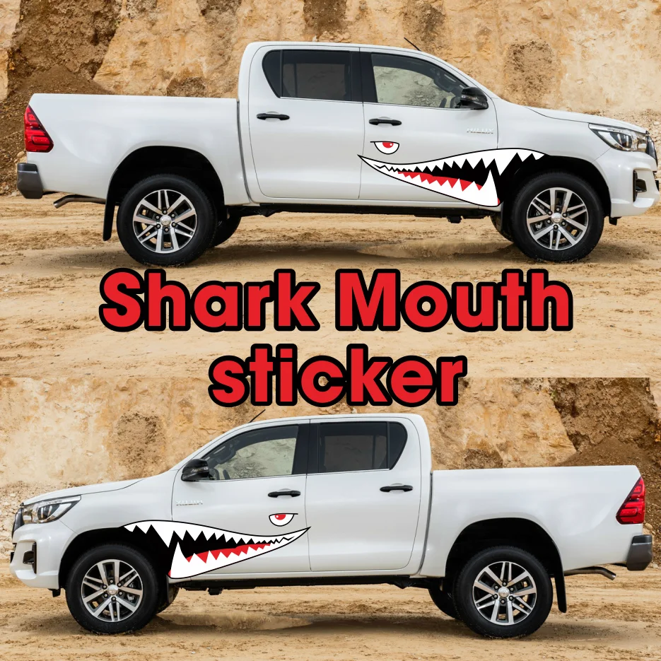 

2pcs DIY Shark Mouth Funny Graphics PVC Car Stickers Vinyl Decal for Car Waterproof Fun Sticker Auto Accessories