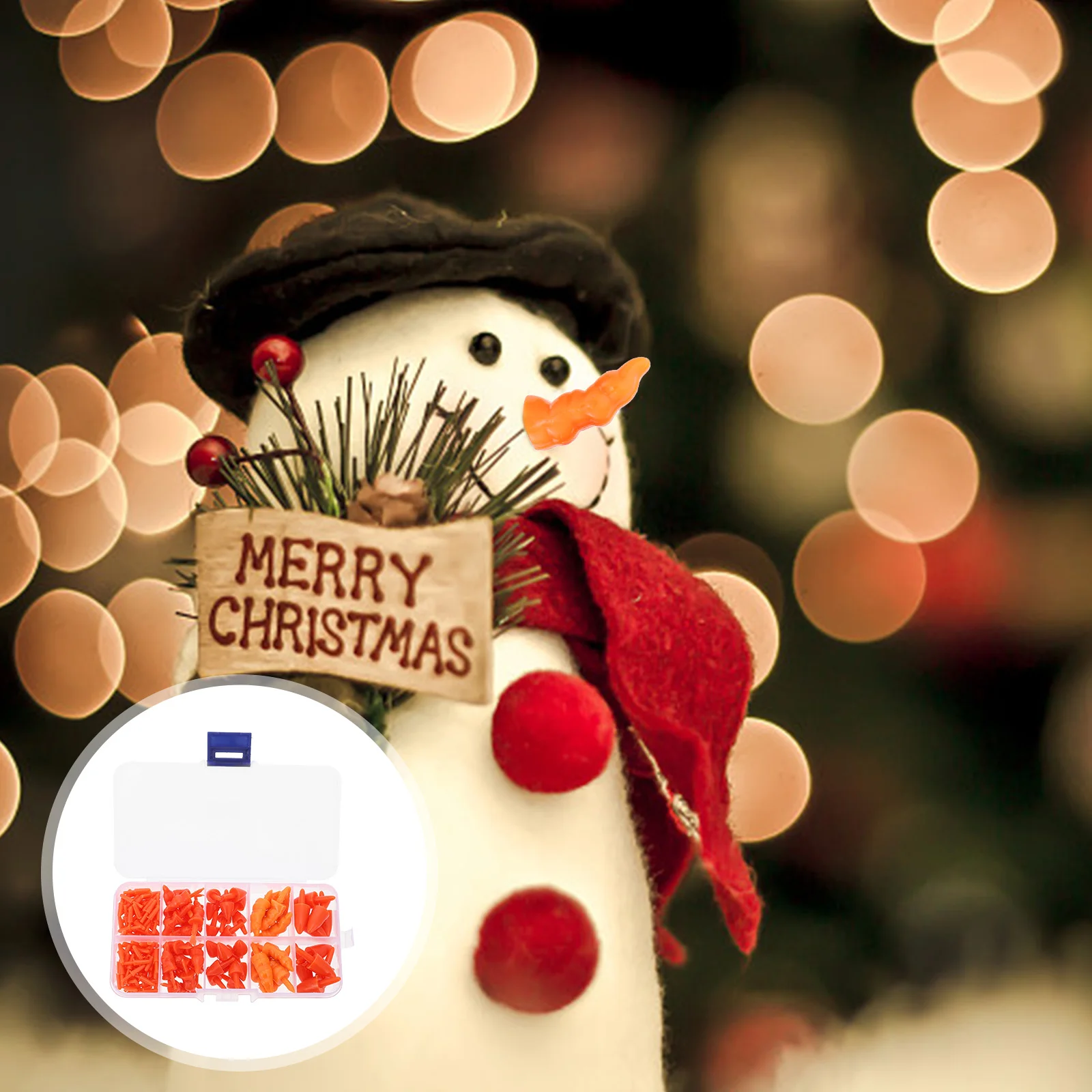 Christmas Snowman Noses DIY Craft Carrot Noses Red Snowman Nose Button Snowman Decorating Noses With Box